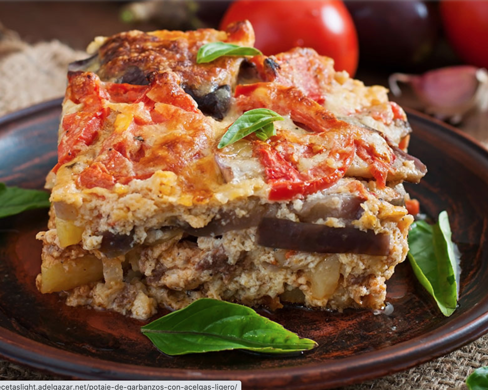 musaka ligera con queso fresco batido.